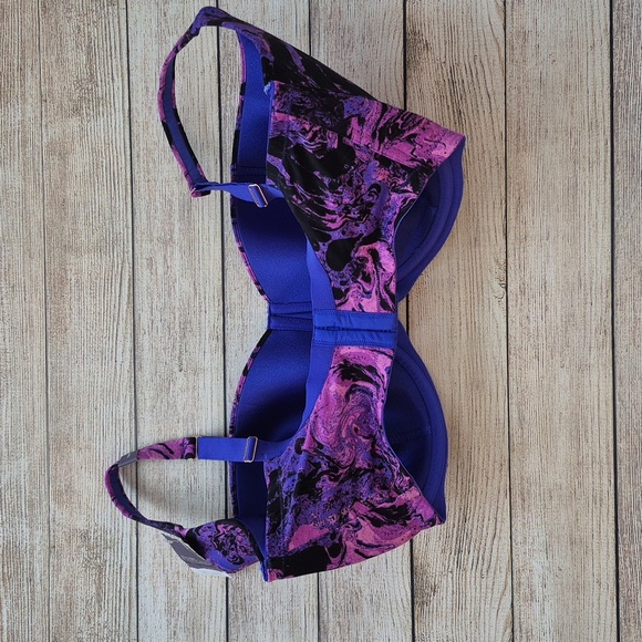 Cacique by Lane Bryant Microfiber Scoop Balconette Bra | Marble Purple | 40J - Picture 3 of 9